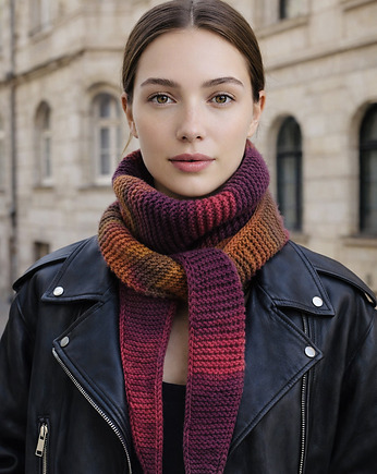 Ręcznie robiony duży ciepły miękki szalik komin Sophie vegan, splotomaniaa