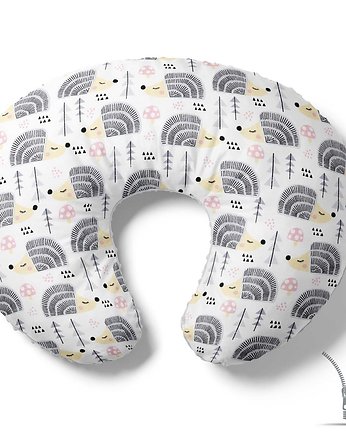 Poduszka rogal do karmienia Szare jeże, Baby Love Decor