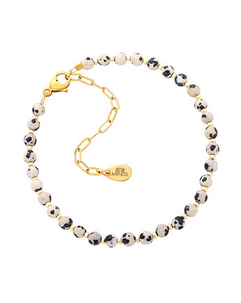 Bransoletka z kamieni naturalnych - jaspis dalmatyński "dalmatyńczyk", MYNESS