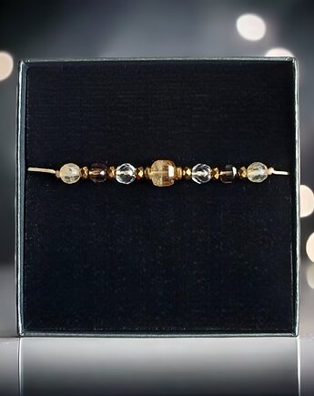 DOBROBYT - amulet - cytryn, kwarc dymny, kryształ górski, kaktusia