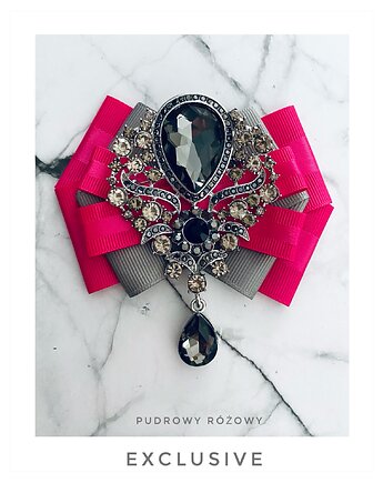 Brosza  z Ogromnym  kryształem Exclusive  1 szt NEW, Pudrowy Różowy