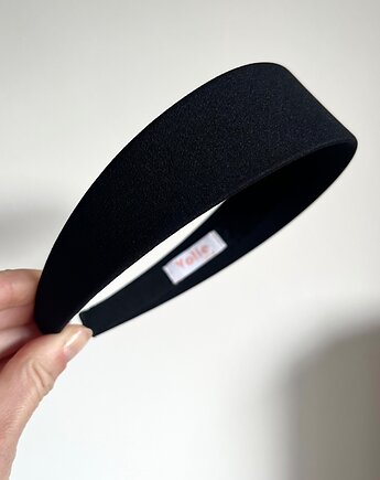 Jedwabna płaska opaska do włosów Black Silk - szerokość 4 cm, Volie Line