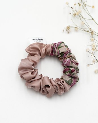 Scrunchie Slim Patchwork kwiatuszki, wu handmade