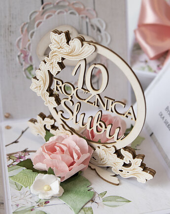 10 rocznica ślubu, aluminiowe gody, exploding box, kartka 3d, Papiernik