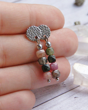 Kolczyki TURMALIN - drobne, kaktusia