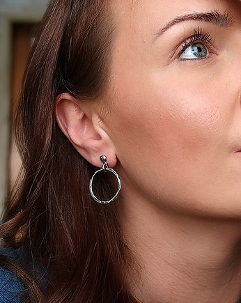 Kolczyki srebrne koła 2,5 cm, Cocopunk