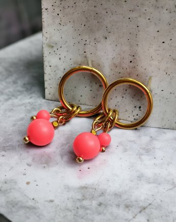 Swarovski neon pearls : neon red, kaktusia