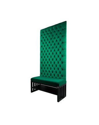 Ławka Metalowa z Panelem Ściennym Pikowanym Siedzisko Gładkie LPPK-53, EMRA WOOD DESIGN