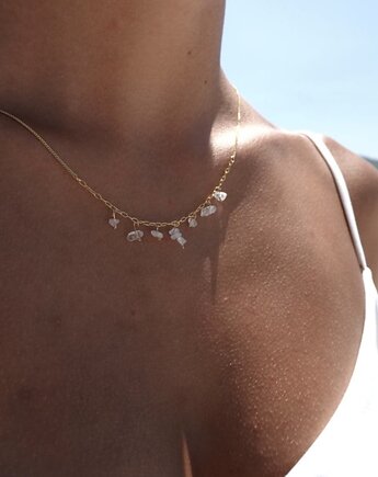 Srebrny naszyjnik kryształ górski SPOKÓJ, ATdiament