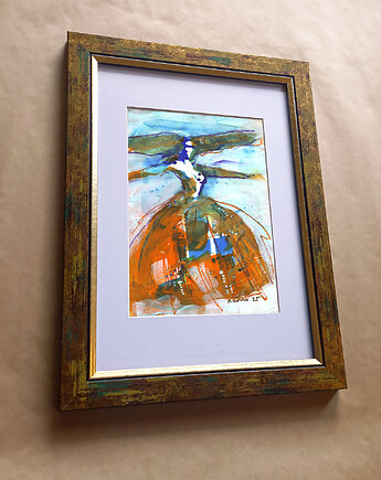 Kumoszka 6 - akwarela 16x24 cm unikat, Katarzyna Radzka