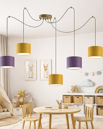 5-punktowa lampa wisząca dla dzieci regulowana pająk WAIKIKI W5 KIDS, LYSNE