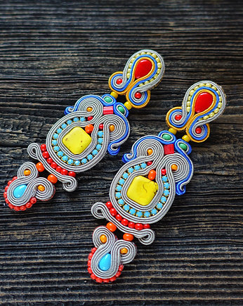 Qsambara- etniczne kolczyki soutache, Mró Soutache