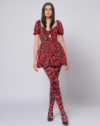 Sukienka bombka w panterkę - Jagoda Solar Tropic, milita nikonorov