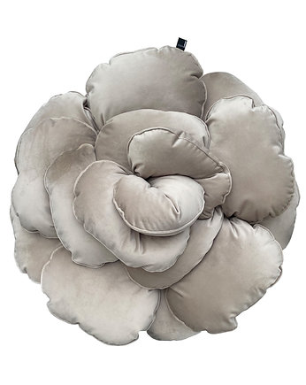 70 cm Poduszka kwiatowa Roxanne velvet beżowa, colour contrast
