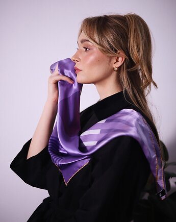Apaszka jedwabna Opus Violet, ręcznie rolowana, VARSOVIAN