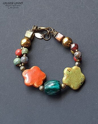 Jesiennie i unikatowo Bransoleta w kolorach jesieni z uroczej ceramiki, Galeria Limart