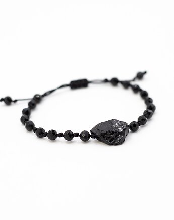 Bransoletka z bryłką surowego czarnego turmalinu, Tauriel Design