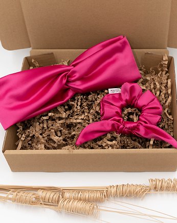 Zestaw do włosów satyna bawełniana, wu handmade