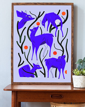 Plakat Shika deers, Magdalena Kozlicka