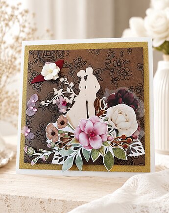 Kartka ślubna, kartka okolicznościowa, ślub, scrapbooking, BasMi