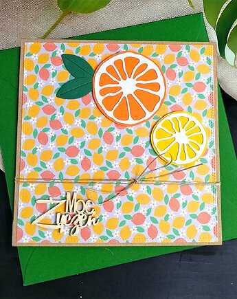 Moc życzeń :: cytrusy : owocowa kartka, kaktusia