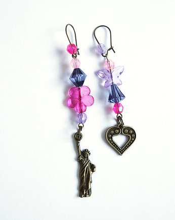 Kolczyki - New York, koraliki, yenoo