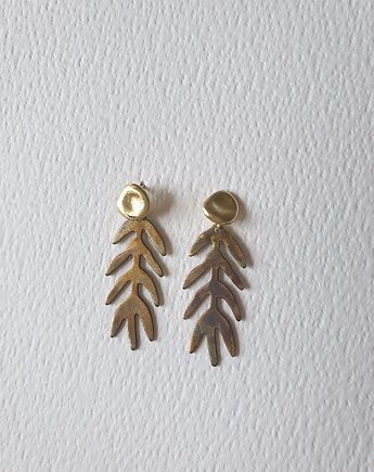 Kolczyki GARDEN OF EDEN mosiądz, liście długie oksyda brązy, modesign