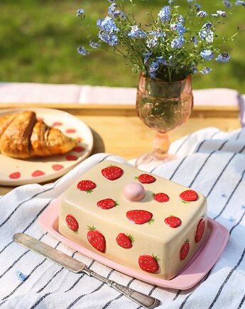 Maselnica ceramiczna w truskawki, Naturalnie, Z Gliny