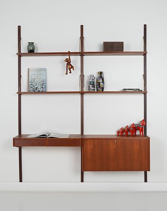 Regał systemowy tekowy PS System, lata 60, P Sorensen, Randers, Przetwory design