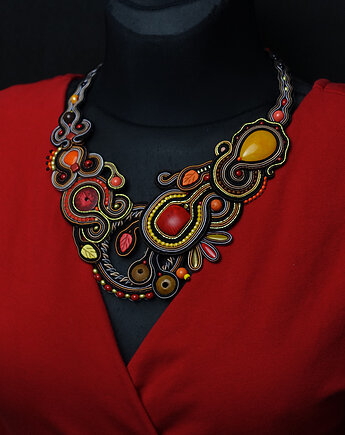 Autumn Garden- naszyjnik soutache, Mró Soutache