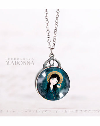 Dwustronny srebrny medalion - Madonna Turkmeńska, Ewa Saj  Silver