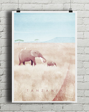 Tanzania - vintage plakat art giclee, minimalmill