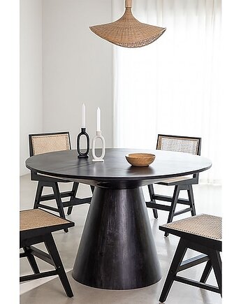 Stół Drewniany Stół Okrągły Gargano Czarny 120 cm, MIA home