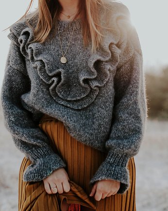 Sweter z szerokimi rękawami i falbankami, OSOBY - Prezent dla babci
