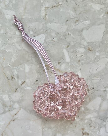 GLITTER HEART Crystal Pink  zawieszka bombka, MUN Island