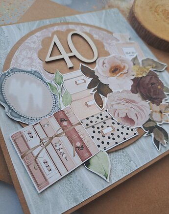 Kobieca kartka na 40-stkę/40-ste urodziny, Kartkodzielo