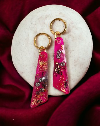 UNIKATOWE kolczyki z żywicy : kolekcja PICASSO, kaktusia