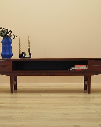 Lowboard tekowy, duński design, lata 70, produkcja: Dania, Przetwory design