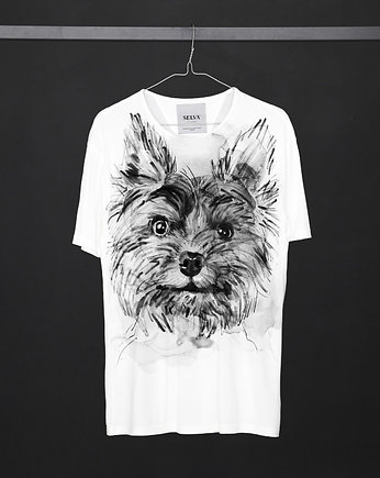 Yorkshire Terrier Men's T-shirt white, OSOBY - Prezent dla męża