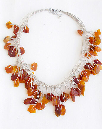 Bałtycki bursztyn surowy naszyjnik unikat, galeria nuit