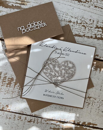 Personalizowany prezent - wyjątkowa kartka ślubna personalizowana, sorte
