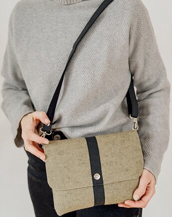 Marmollada - filcowa listonoszka MIĘTOWA + czarny, marmollada