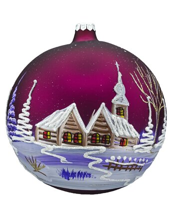 Bombka Duża Zimowa Wioska: fioletowa, Syn Bombkarza