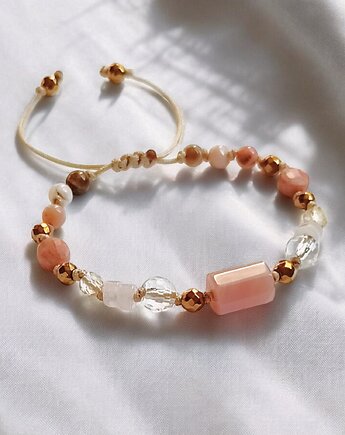 RADOŚĆ ŻYCIA - amulet - k. słoneczny, opal, k.górski, cytryn, k. różowy, kaktusia