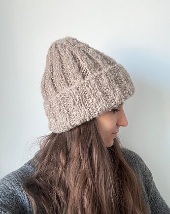 Czapka Baranek Alpaka Wełna, Naoczko