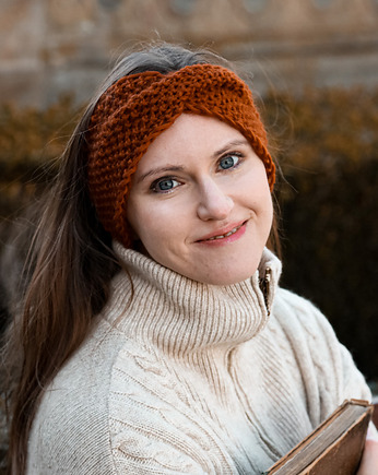 Ruda miękka wełniana opaska twist przejściowa, Holy Alpaca Knit