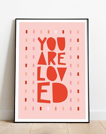 "You Are Loved"- Nowoczesna Grafika Abstrakcyjna, holi craft