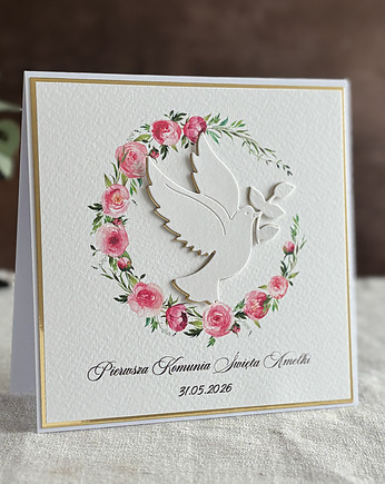 Kartka na komunię z ozdobną kopertą, 111e, Anna Art and Crafts