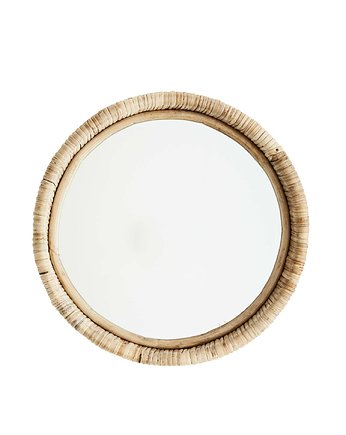 Owalne lustro Tangszyn bambusowa rama śr.30x8cm, Home Design