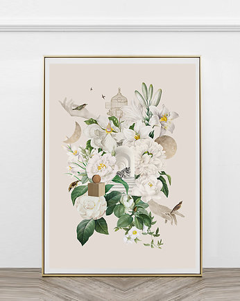 Plakat Białe kwiaty A3, Anita Tomala